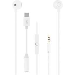 Auriculares T'nB ESSWEETC con cable y adaptador USB-C, blancos