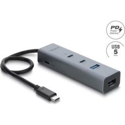 Hub USB Delock 64378 4 Puertos USB-A/USB-C 5 Gbit/s 100 W