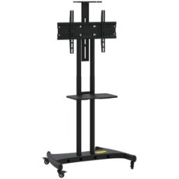Maison Chic Soporte tv con ruedas pantalla acero negro 84x58,5x204 cm