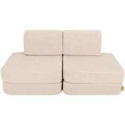 MeowBaby Sofá infantil 4 módulos 120 cm pana fina, beige