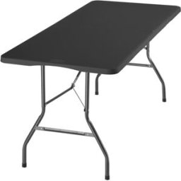 Tectake Mesa de camping plegable con asa, carga 120 kg, 180x70x74cm, antracita