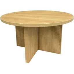 Oviala Mesa de centro escandinava redonda de 80 cm con efecto madera clara