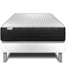 Vitalit Somier blanco + colchón con espuma viscoelástica 120 x 190