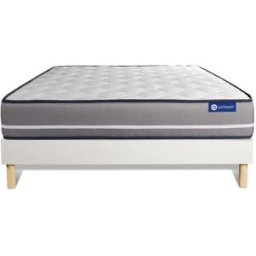 Actisom Somier blanco + colchón con espuma viscoelástica 120 x 190