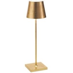 Lámpara de mesa led zafferano, recargable y regulable, pan de oro