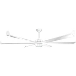 KLASSFAN Ventilador de techo DC en blanco con palas de madera