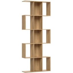 Homcom Estantería para libros 80x24x200 cm roble