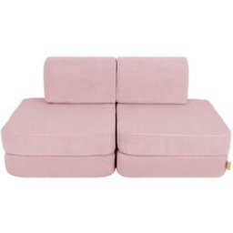 MeowBaby Sofá infantil 4 módulos 120 cm pana fina, rosa