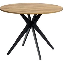 Meubles Cosy Mesa redonda de comedor 100 cm roble mdf estilo industrial