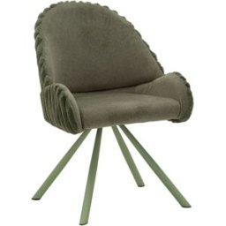 Mauro Ferretti Silla de comedor de tela y metal verde (juego de 2, 58 x 53 x 85 cm)