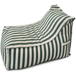 Concept Usine Pouf de exterior a rayas verde en tejido repelente al agua - 100x65x65