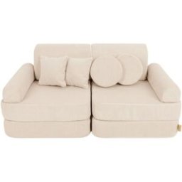 MeowBaby Sofá infantil 10 módulos 120 cm pana fina, beige