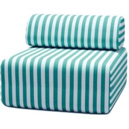 kimo. Sillón modular de exterior - tela impermeable de rayas turquesa
