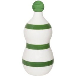 Lido - botella de cerámica con rayas verde zafferano