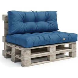 Deco Arts Conjunto de cojines para palets 120x80x20cm en poliéster azul
