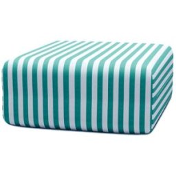 kimo. Puf modular de exterior - tela impermeable de rayas turquesa