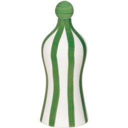 Lido - botella de cerámica con rayas verde zafferano