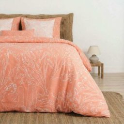 Terracota Funda nórdica en algodón popelín de 300 hilos naranja 200(290x240 cm)