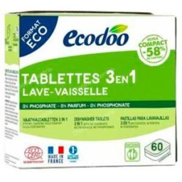 Ecodoo lavavajillas maquina tabletas 3 en 1 60 pastillax12 gr