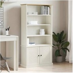 vidaxl Librería VIGO madera maciza de pino blanco 85x35x170 cm