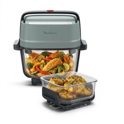 Freidora de aire Moulinex Crisp & Go FY7014E0 5,2 L 1700 W cristal apilable