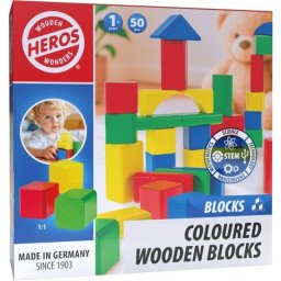 HERSOL HEROS Bloques de construcción de madera 50 piezas
