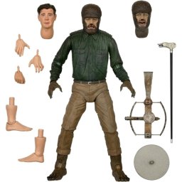 Figura Hombre Lobo Blanco Y Negro Universal Monsters Articulada 18 Cms