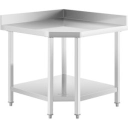 Mesa esquinera de acero inoxidable - ECO - 90 x 70 cm - 300 kg - antisalpique - Royal Catering 10011688