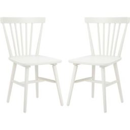 Safavieh Set de 2 sillas de comedor en madera maciza, blanco roto