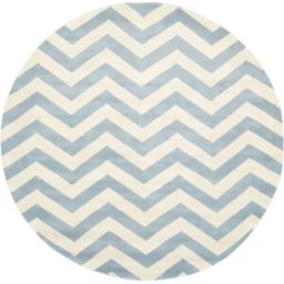 Safavieh Alfombra contemporáneo de lana azul/blanco, 152 cm