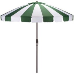 Safavieh Sombrilla en metal/tejido, verde caza rayado
