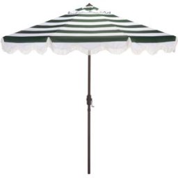 Safavieh Sombrilla en metal/tejido, verde caza rayado