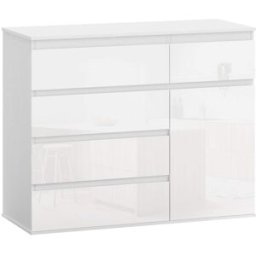 Homcom Cómoda 100x40x80 cm blanco brillante