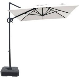 Axi Sombrilla de brazo lateral con soporte, antracita/beige, 200 x 300 cm