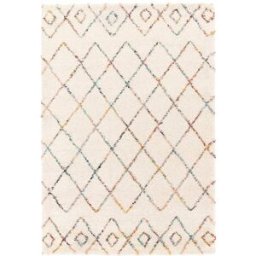 AFK Alfombra shaggy diseño suave y voluminosa beige 120 x 170 cm