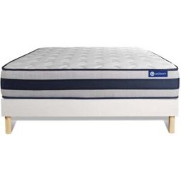Actisom Somier blanco + colchón con espuma viscoelástica 130 x 190