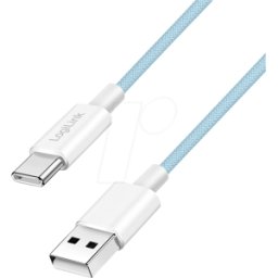 LOGILINK CU0329 - Cable de sincronización y carga, USB-C -> A, 60 W, azul,