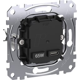 MERTEN ME MEG4366-0130 - Inserto de base de carga USB, 1x tipo C, alta potencia, 65 W de
