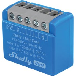 SHELLY 1 MINI G4 - Shelly 1 Mini Gen4, 1-channel, BT Matter Zigbee WLAN, max. 8 A
