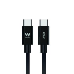 Cable Tipo-C a Tipo-C 60W, 3m, transferencia 480Mbps, carga rápida y diseño plano