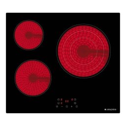 Placa Aspes AV3602 3 Zonas 5700 W Cristal Negro Control Táctil Integrada