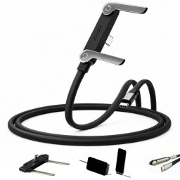 Cable USB-C a USB-C Klack 240W Carga Rápida PD 1.2m Soporte 360°