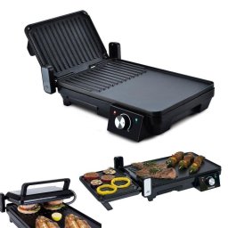 Parrilla Eléctrica Klack 2000W Grill y Plancha 2 en 1 Apertura 180º