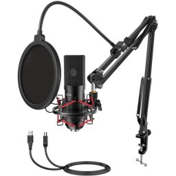 Micrófono Fifine T732 USB cardioide con brazo y filtro antipop