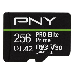 Tarjeta microSD PNY PRO Elite Prime 256 GB Clase 10 UHS-I U3 V30 A2
