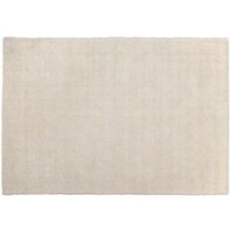 MACABANE Alfombra rectangular de 300 x 400 cm de lana rizada de color blanco
