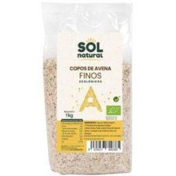 Solnatural copos de avena familiar finos integrales 1kg. bio