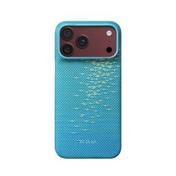 Funda para móvil PITAKA Edge de fibra de aramida azul MagSafe para iPhone 18 Pro