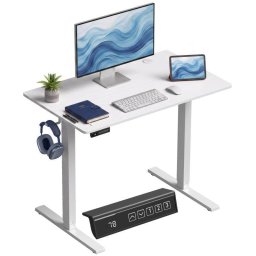 Escritorio Elevable Eléctrico HOMCOM 100x60 cm 3 Memorias Blanco