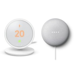 Google Pack Nest Thermostat E Termostato Inteligente + Google Nest Mini Altavoz Inteligente Tiza